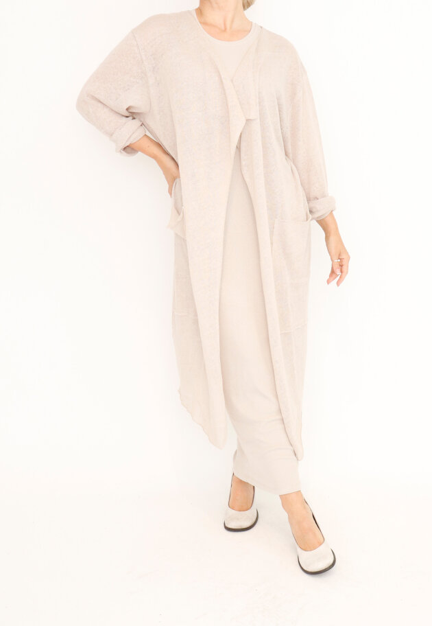 Sort Aarhus - Long cardigan in cotton-linen