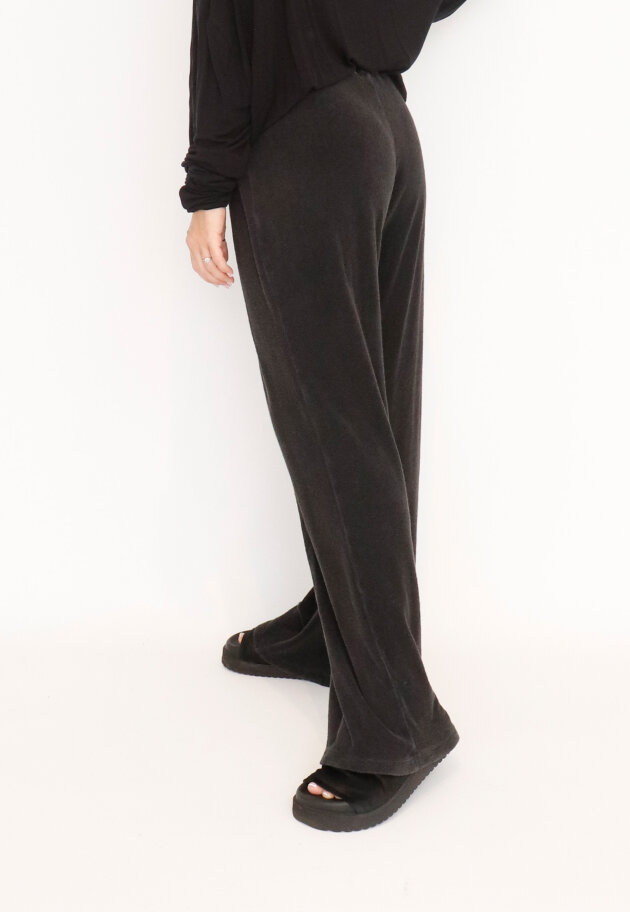 Sort Aarhus - Bootcut pants in cotton terry